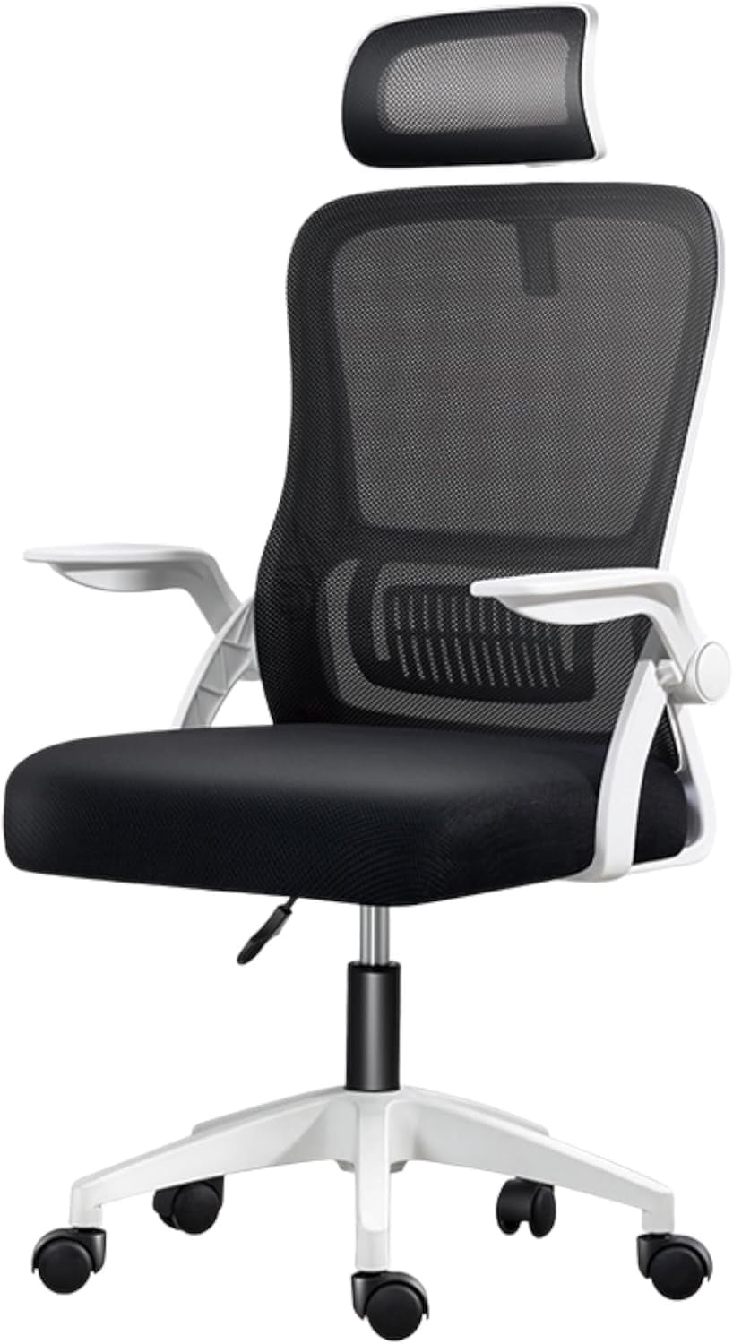Silla de oficina ergonómica ErgoDesk Pro con reposacabezas ajustable, vista frontal